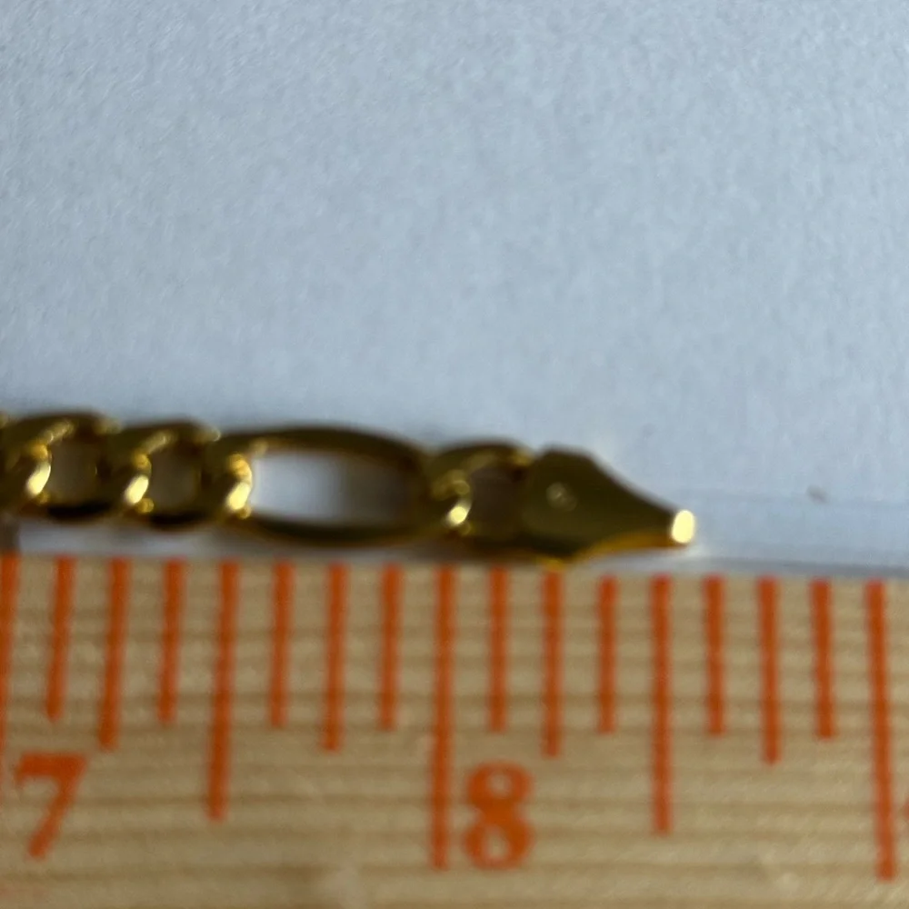 saks fifth avenue 14K Gold Mens Bracelet Figaro Made In Italy NWT $3770